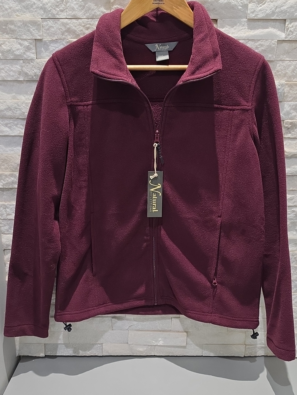 Natural Reflections Women's Zip-Up Teddy Fleece Jacket - Wine